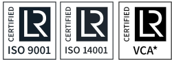 Gecertificeerd voor ISO 9001, ISO 14001 and VCA